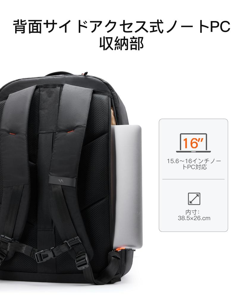 Large Capacity Backpack for Travel Business TSA Quick Access Fits Inch Zero Gravity [Inateck] Men, Bag, Backpack, 38.5-46L, Carry-on Size, Approved,