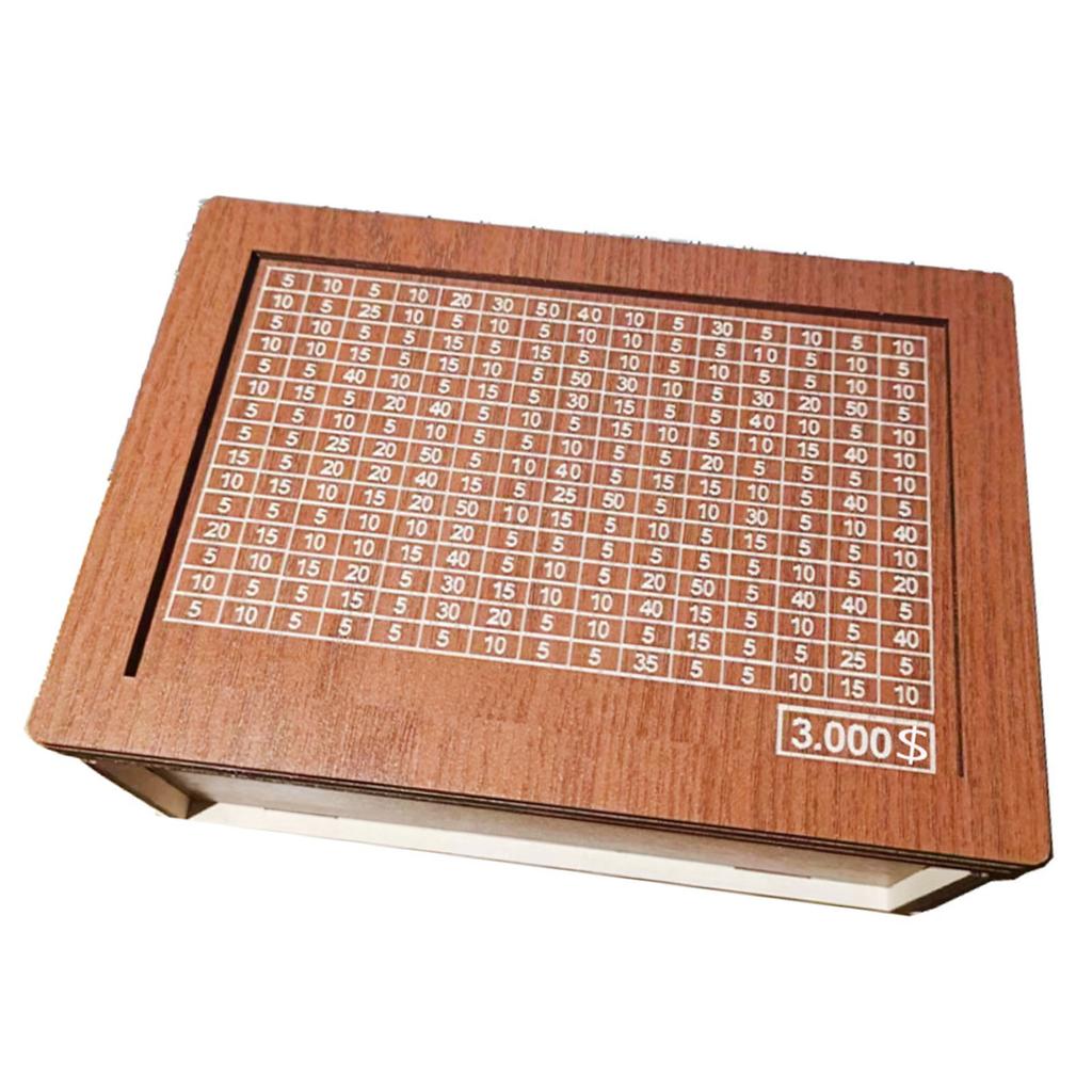 Bank for Adults Kids Wooden Bank for Boys Girls Wooden Money Box with Counter for Savings Goal 3000 Dollars