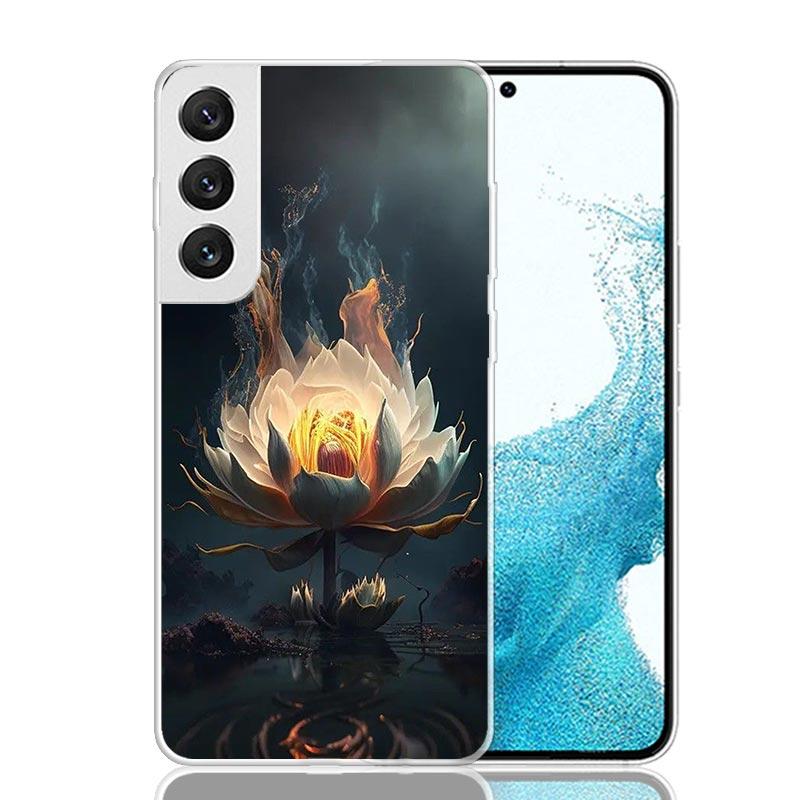 Buddhist Fire Lotus Phone Case For Samsung Galaxy S26 Ultra S23 S24 S25 Edge S20 FE S21 S22 Plus Soft Print Shell Cover Fundas G