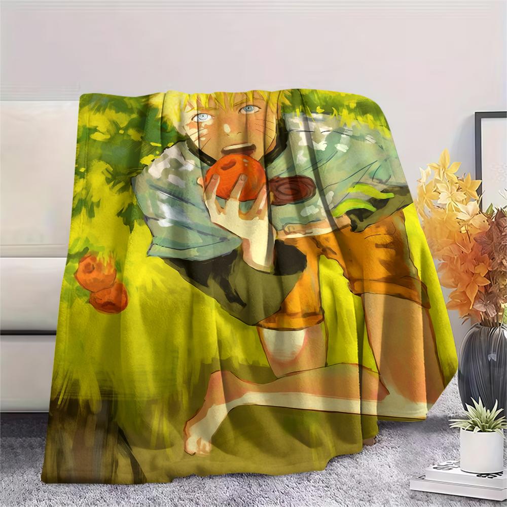 Cartoon Character Naruto pattern Flannel Blanket, High quality Comfortable for All Seasons, Home Decor, Warmth and Comfort, Perfect for Gifts.