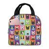Cute Boston Terrier Dog Pattern Insulated Lunch Bag for Women Office Cooler Thermal Food Box Tote Portable Lunch Boxes Container