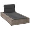 Sonnenliege mit Schwimmkissen Grau Poly-Rattan