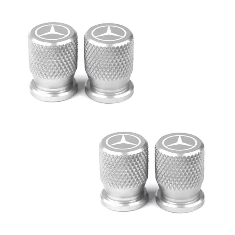 4pcs for Mercedes Benz MB Car Wheel Tire Valve Caps Aluminum Airtight Covers B/C/E/S Class A Class C200L GLC GLK New CLA GLA