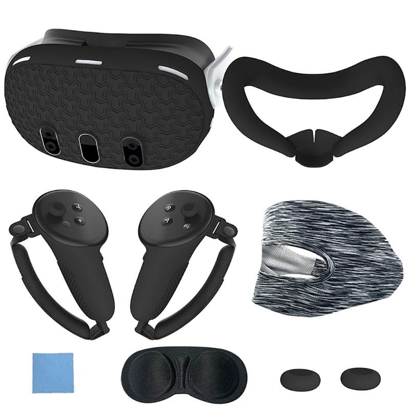 Essential 7pcs Accessories for VR Headset Protector Controller Grip Rocker Cap VR Facial Interfaces Controller Bracket
