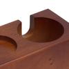 2 Hole Coffee Tamper Holder Beech Coffee Handle Mat Pad Stand for Home Restaurant(BuiltIn )