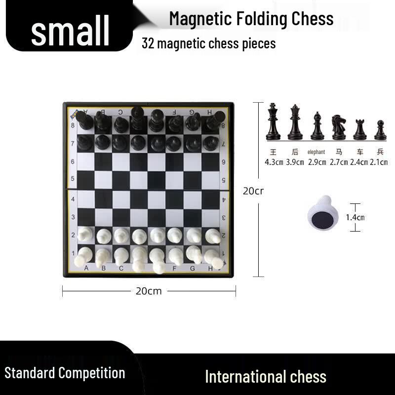 Mussels Magnetic Foldable Board Game Set (Flying Chess & International Chess)