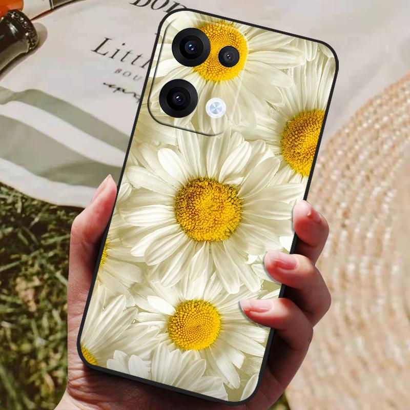 For Oppo Reno 13 Pro Case Black Silicone TPU Soft Phone Cover for Coque ppo Reno13 Pro 13Pro 5G Protective Back Shells Fundas