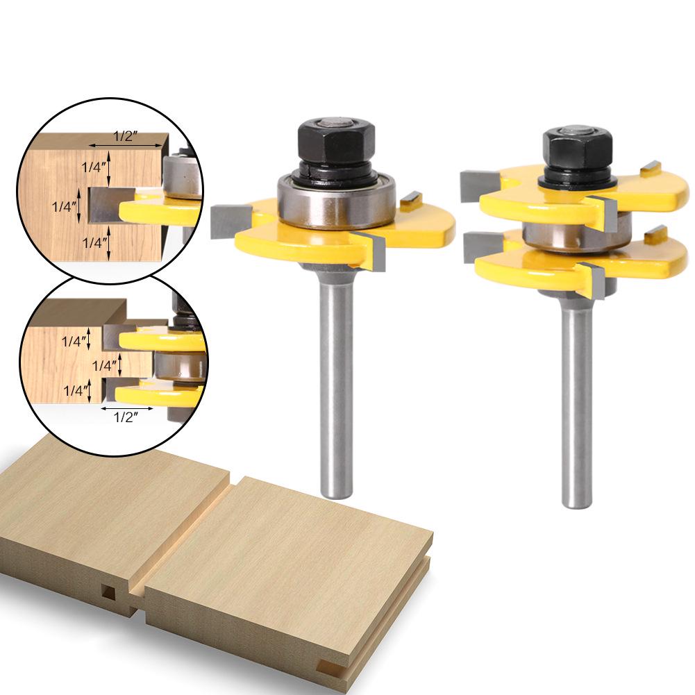 Special 2-piece Woodworking Milling Cutter Set, Puzzle Cutter Floor Cutter Woodworking Cutter 2-piece Set Mortise Cutter