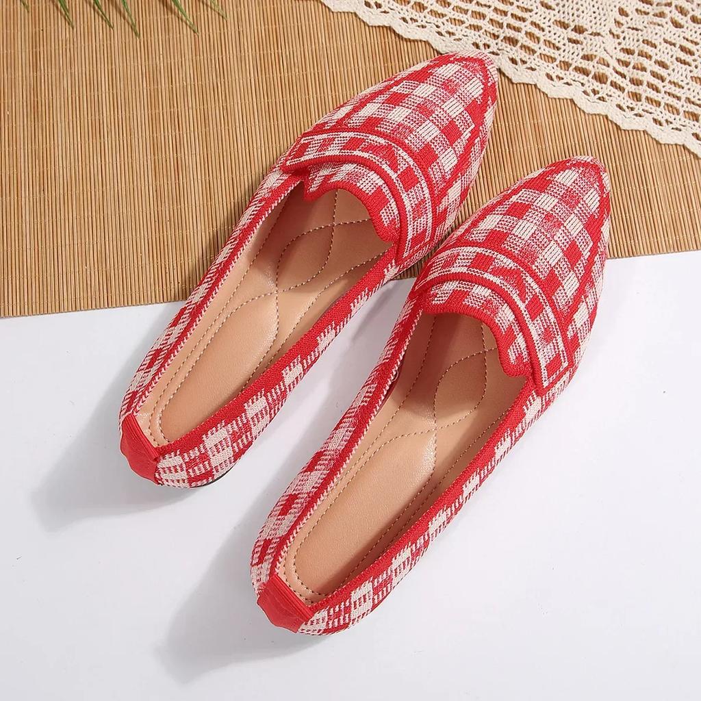 Fashion Women's Ballet Flats Shoes Pointed Toe Barefoot Slip-on Sandals Casual Low Heel Luxury Brand Loafers Woman Designer Shoes