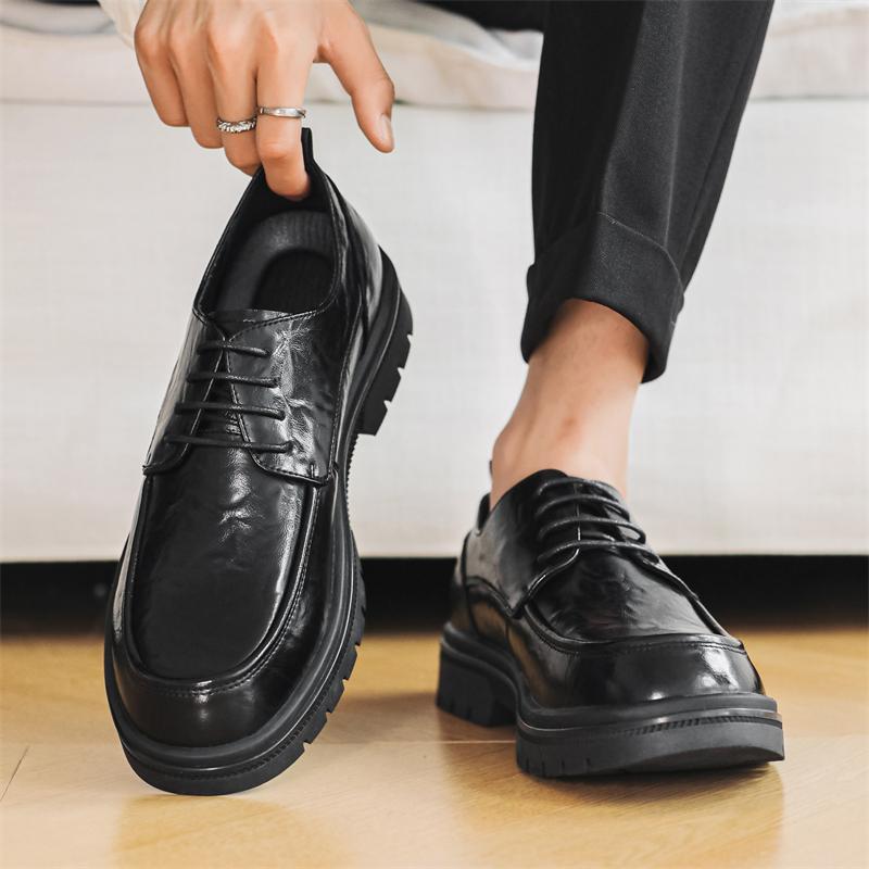 Non-slip Casual Man Business Affairs Comfortable Platform Oxford Shoes Lace-Up Men Walking Footwear Leisure Walk Driving Shoes