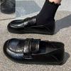 Single shoes women's shoes summer flat bottom low heel cos low top trendy new round head Mary Jane small feet women's small leather shoes