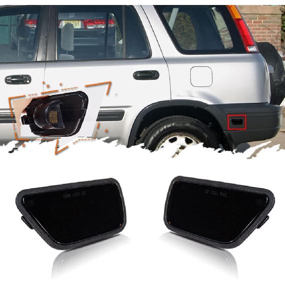 2x Red lens Red LED Rear Bumper Fender Side Marker Lights For 1997-2001 Honda CR-V