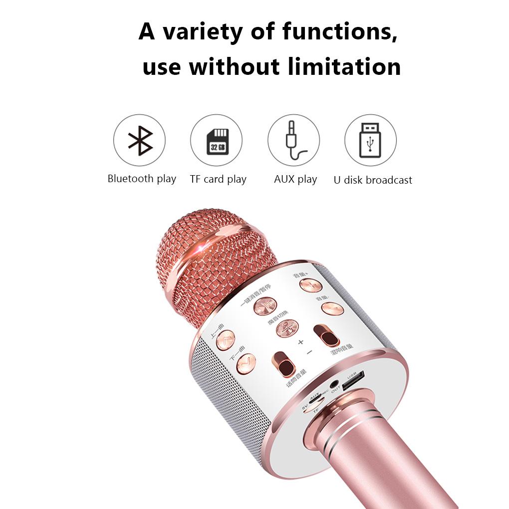 Wireless Bluetooth Speaker Home Microphone Flash LED Light Handheld Microphone