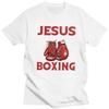 Jésus Est Mon Sauveur La Boxe Est Ma Thérapie T-shirt Pur Coton T-shirts Été Manches Courtes Col Rond Citations de Boxeurs T-shirts