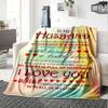 Romantic Love Message Home Customize Your Name Blankets Soft And Cozy Lightweight For All Seasons Perfect For Picnics Sofa Office Bed Living Room
