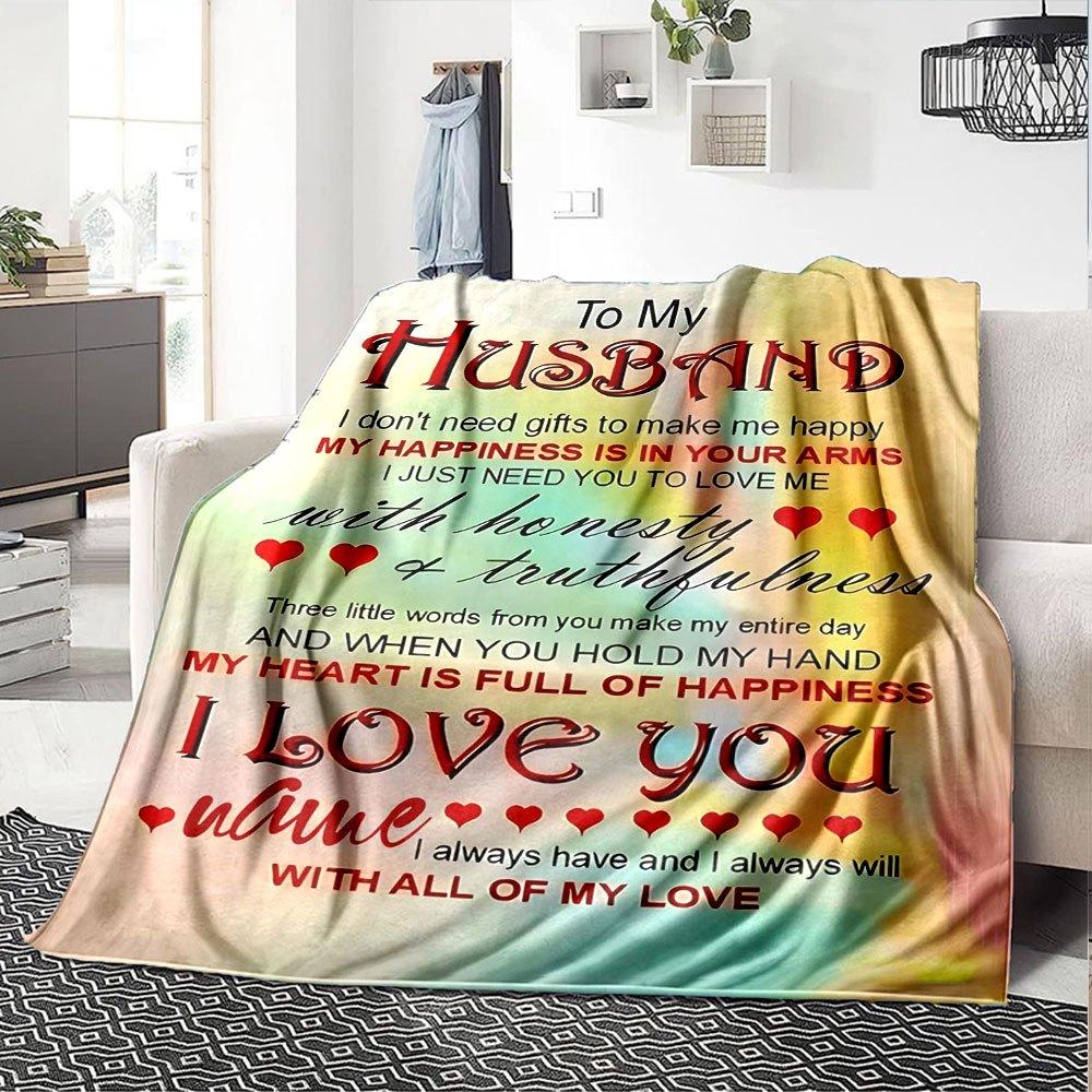 Romantic Love Message Home Customize Your Name Blankets Soft And Cozy Lightweight For All Seasons Perfect For Picnics Sofa Office Bed Living Room