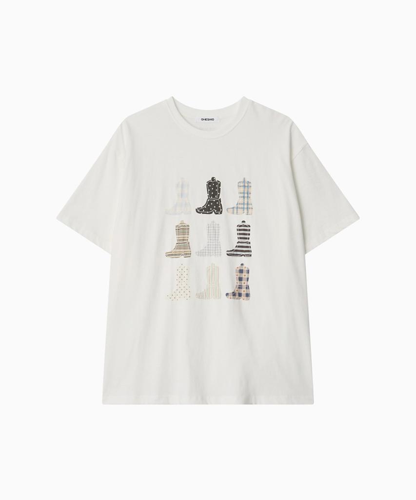 Ohesio Pony Boots Overfit T-Shirt, White