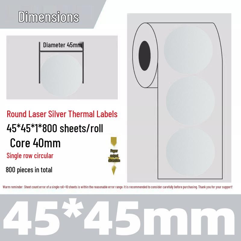 Silver Thermal Adhesive Printable Food Label