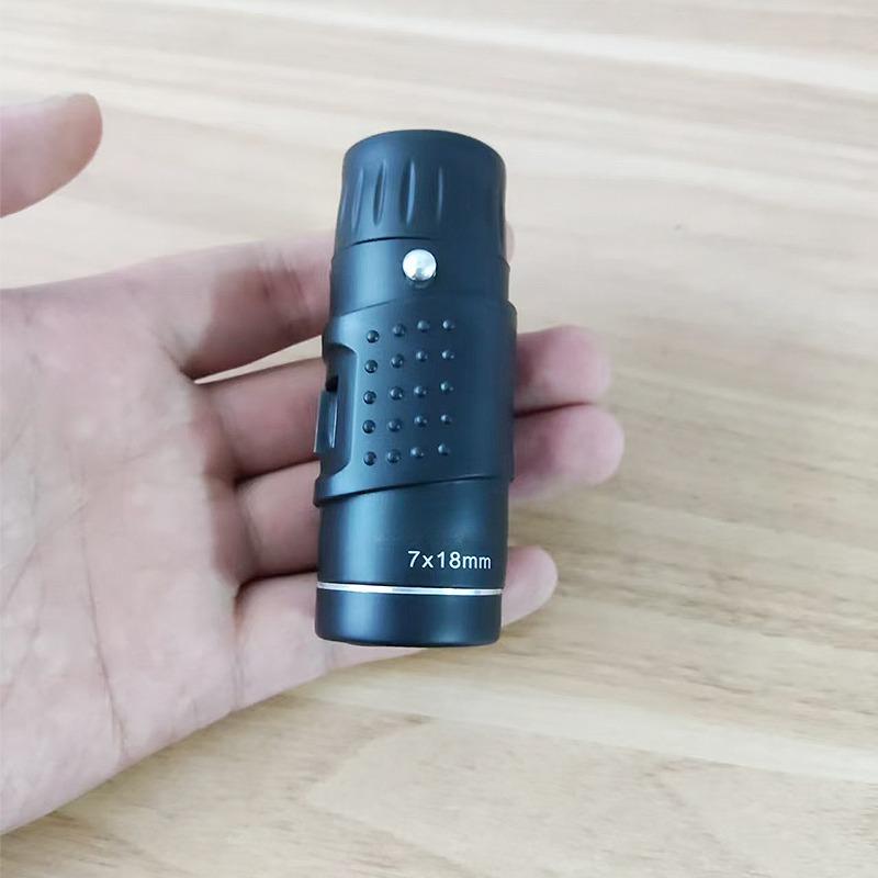 HD Mini Monokular Teleskop 7X18 Vollvergütete Optik Bak4 Taschenkonzert Spektiv Große Reichweite für Jagd Camping