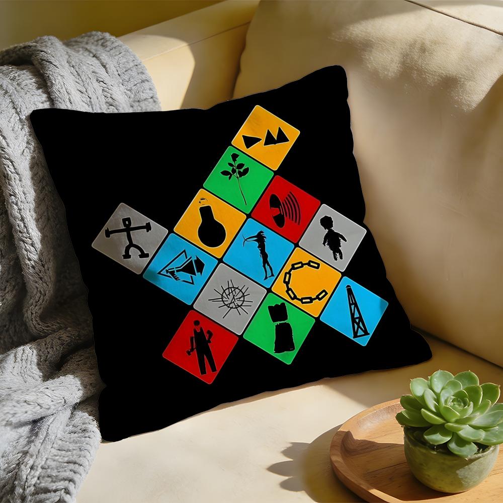 

Cushion Cover Washed Linen Soft Breathable Decorative Case For Sofa Home Band DDepeche MMode Memento Mori Pillow cover 30x30 cm