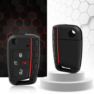 Silikon-Schlüsselhülle für VW Polo Golf 7 Tiguan für Skoda Octavia Kodiaq Karoq für SEAT Ateca Leon Ibiza 2016 2017 2018 2019