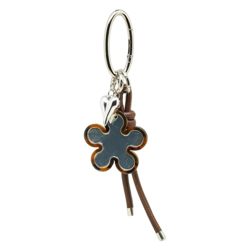 Stylish Mirror Charm for Handbags Elegant Leather Keychain Cosmetic Accessory Portable Travel Essential 1