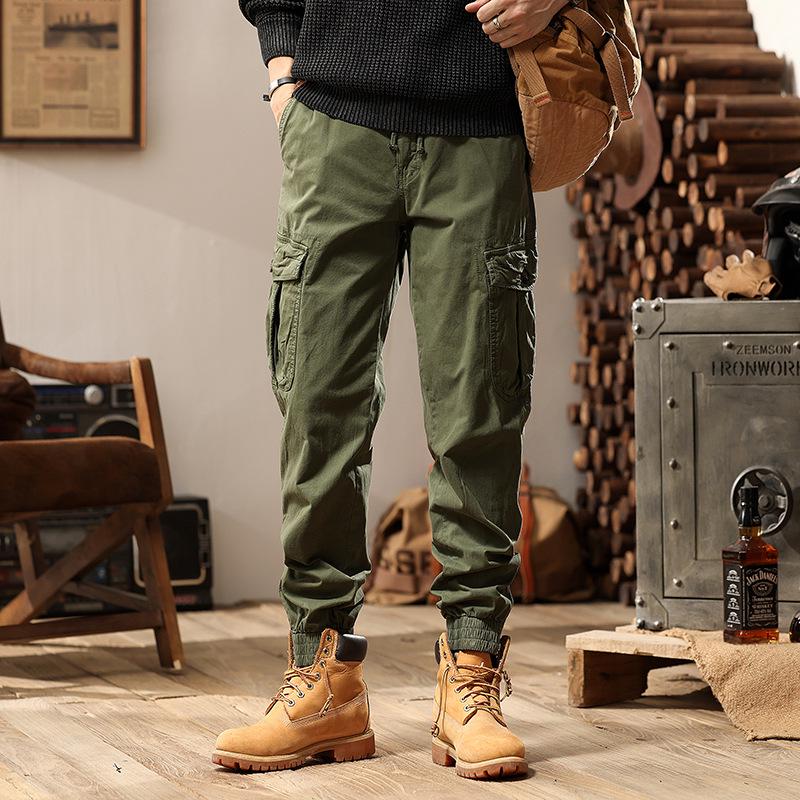 Retro Casual Loose Cuff Pants - Men’s Fashionable, All-Match Overalls