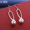 925 Sterling Silver Frosted Bead Pendant Earrings Fashion Wedding Jewelry