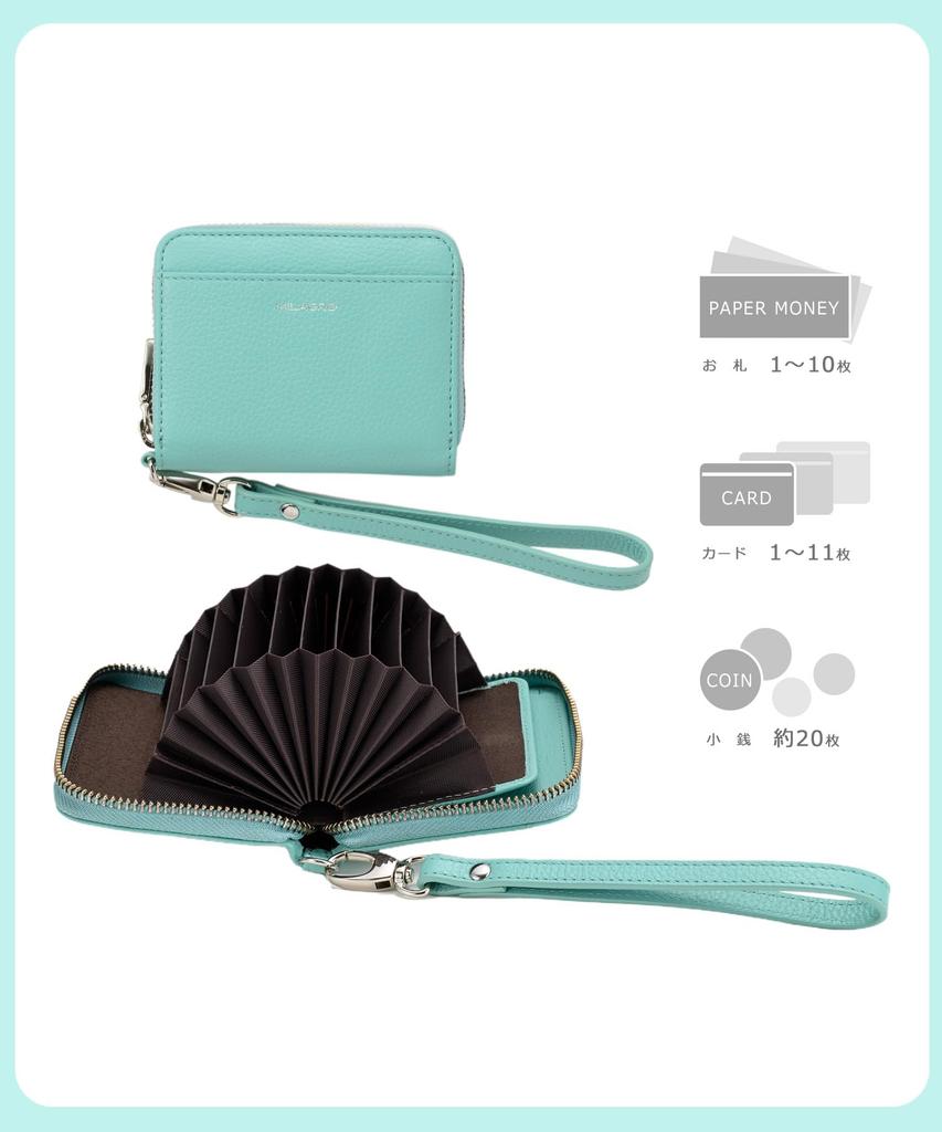 Milagro Round Zip Accordion Compact Wallet In Shrink Leather with Strap (Wallet, Mini Wallet, Card Case, Coin Purse, Billfold, Card Holder, Leather)