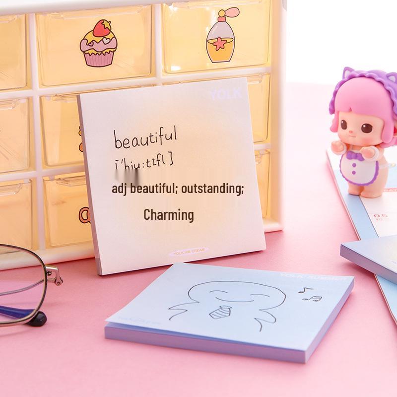 Custom Gradient Sticky Notes: Reusable, Personalized Creative Message Notes with Image