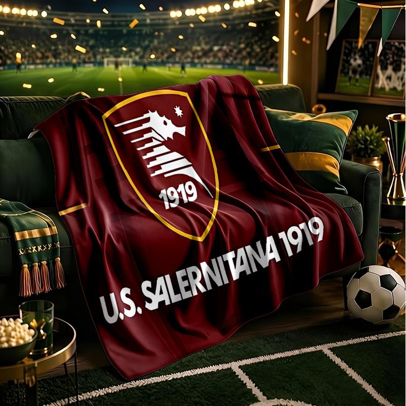 Salernitana 1919 Crest Design Throws Blanket Flannel Blankets Plush for Couch Bed Gifts for Men Women Travel Picnic Blanket Christmas Fan Gifts