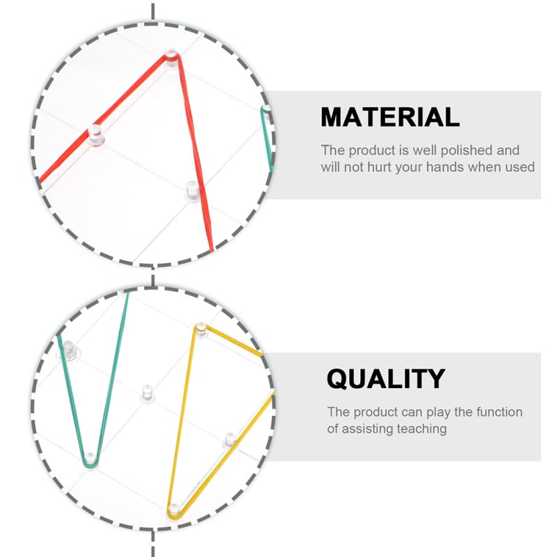 VILLFUL 3-Piece Transparent Geometry Pegboard Set for Kids, Educational Puzzle and Tool for Toddlers, Multiplication and Pegboard, Geometry Pegboard,