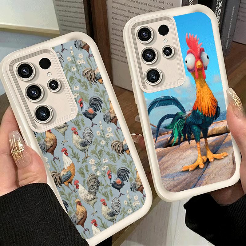 Phone Case for Samsung Galaxy S26 S25 Ultra S24 FE Chicken Hen Rooster Shell S23 Plus S22 + S21 S20 5G Soft Silicone Funda