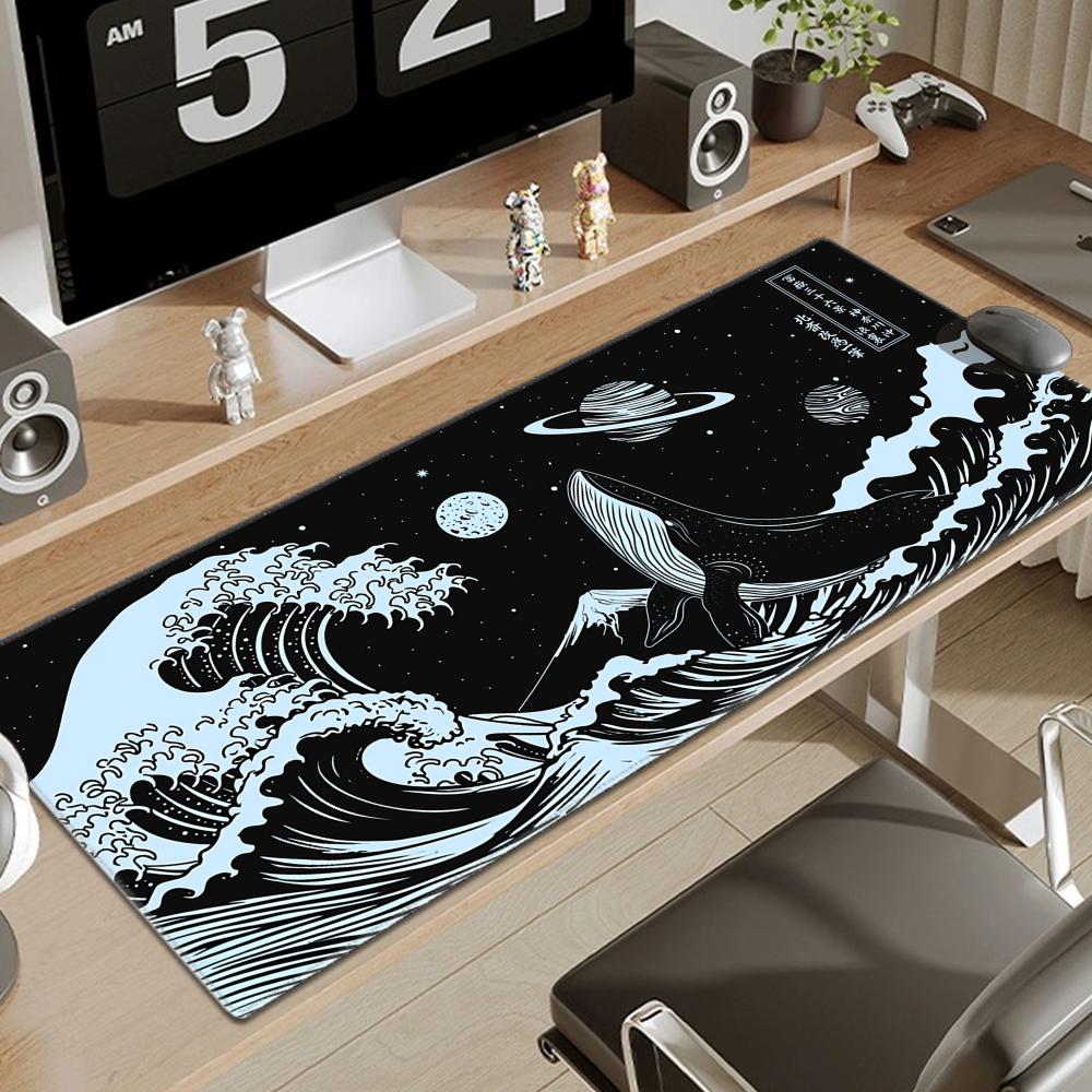 Tappetino per Mouse Arte Computer Giappone La Grande Onda di Kanagawa Tappetino Mouse Gaming Grande Gamer XL Gomma Otaku Tappetino Tastiera Tappetino Scrivania Laptop