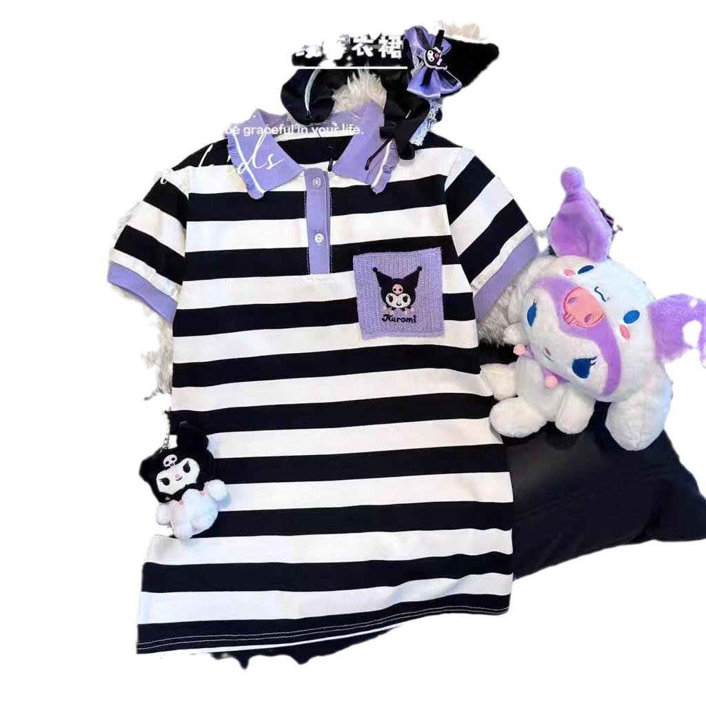 Girls Korean Summer Short Sleeve Cartoon Dress for Big Kids Fashionable and Trendy