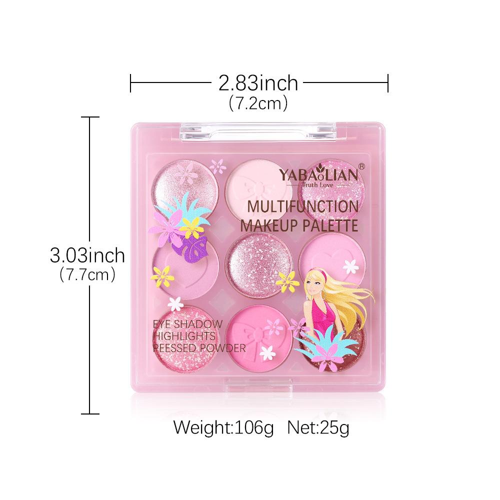Three-in-one Makeup Plate Eyeshadow Blush Powder Makeup Plate Matte Pearl Nude Multifunctional Makeup Plate Facial Makeup