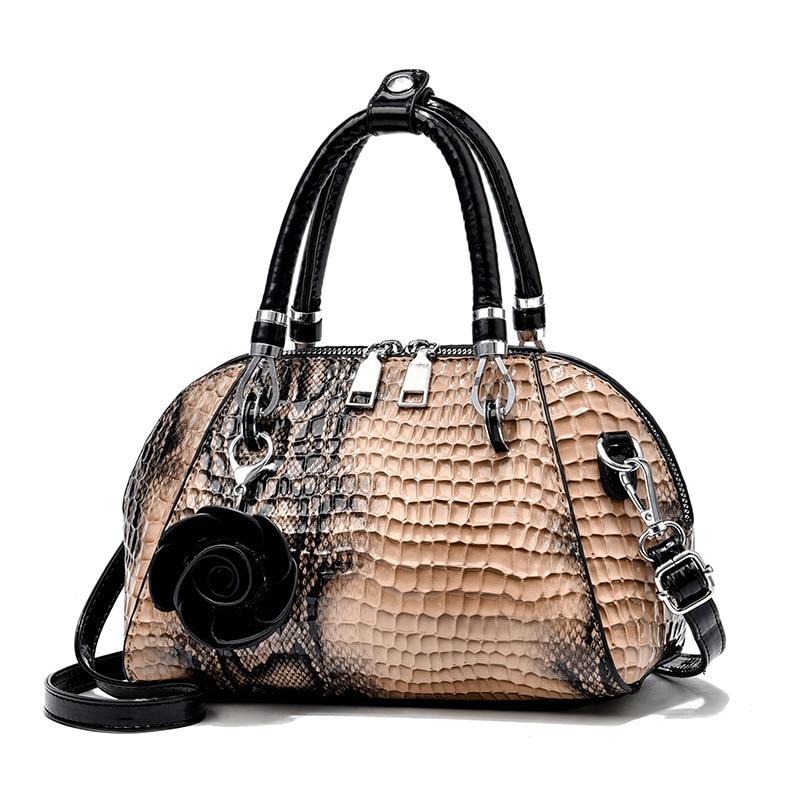 Blumenmode Handtasche Gelb Krokodilmuster Damen Tragetasche Damen Kleine Muschel Schultertaschen KTY