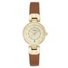 Analog Quartz Watch with Japanese Gold Lightweight and Slim Brown Leather Perfect for or Casual Perfect As a Gift Women's Battery, Waterproof,
