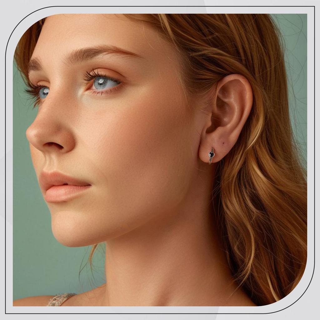 Avle Retro Heart Pattern S925 Sterling Silver Oxidized Earrings for Women