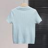 She Pool Women's Cable Knit Ice Silk Polo Shirt
