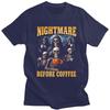 Male Nightmare Before Coffee Skeleton T Shirts Round Neck Pure Cotton Short Sleeve TShirt Casual Summer Tyle Clothes