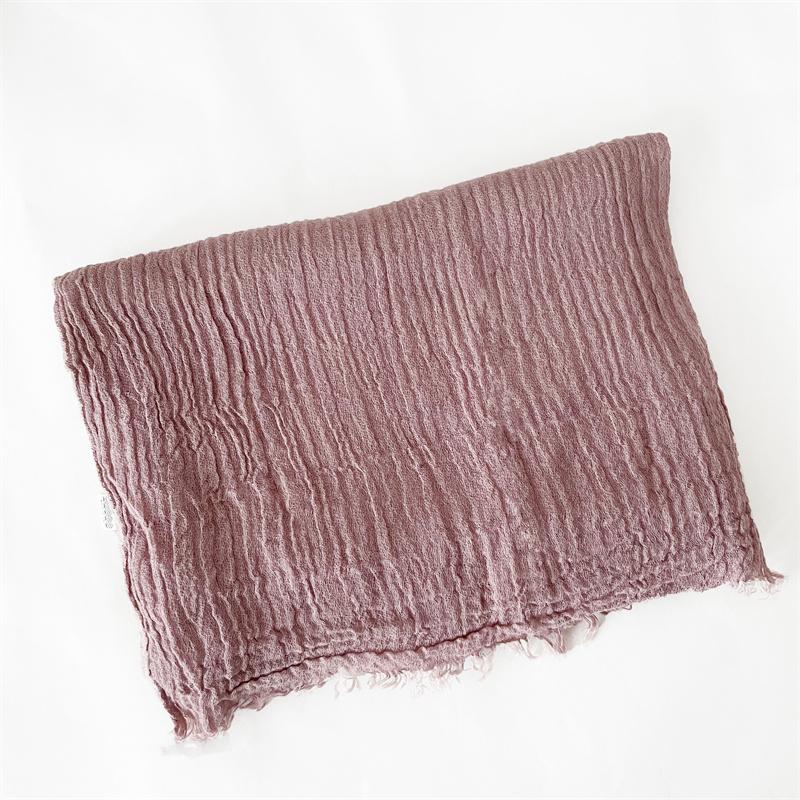New Design Autumn Winter Women Warm Scarf Simple Solid Plain Linen Cotton Muslim Shawls Kerchief Wrap Head Hair Pashmina Stoles