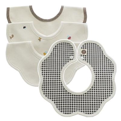 Bunny Blossom Lätzchen-Set mit Ärmeln, 4-teilig, Eichhörnchen in Anthrazitbraun, 1 Set