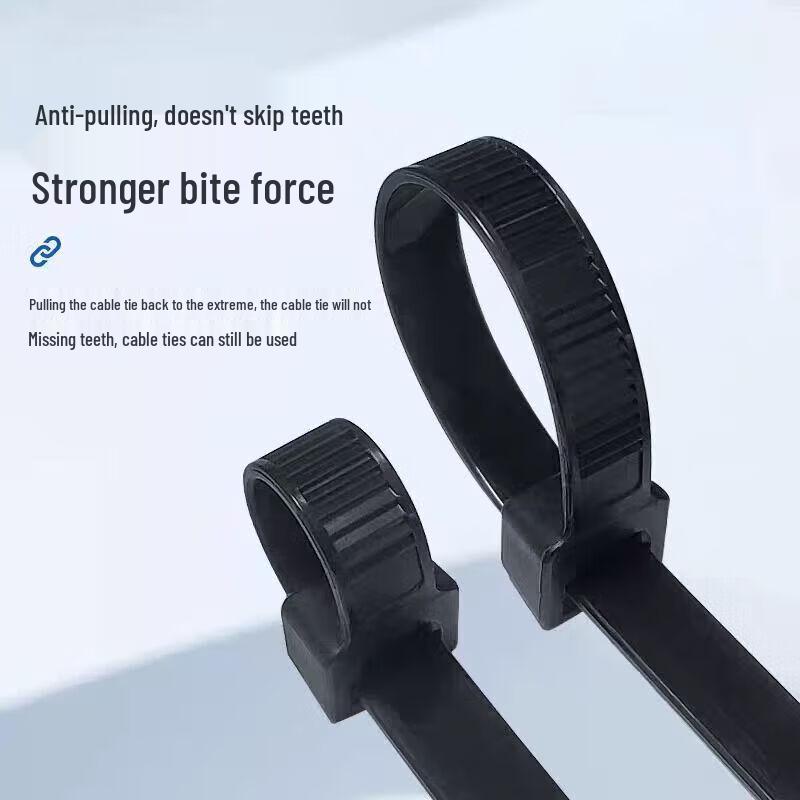 Schwarze Flachring-Kabelbinder