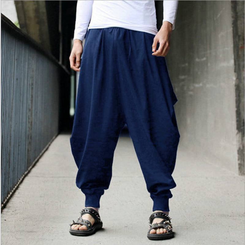 Hip Hop Punk Dance Pants Male High Elastic Waist Harem Vintage Loose Trousers Oversized S-5XL