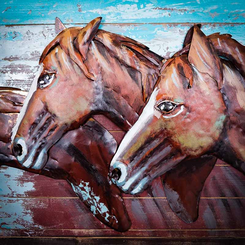 3D Metal Picture LOFT NATURE HORSES 100x70