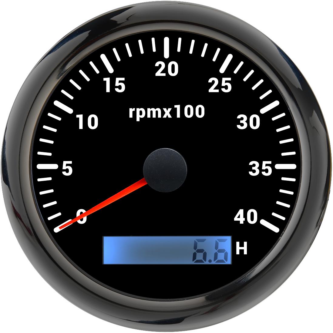 

12V/24V 85MM Тахометр Датчик 3000 4000 6000 7000 8000 RPM Tach Hour Meter LCD Display for Motorcycle Stroke Engine Car Boat