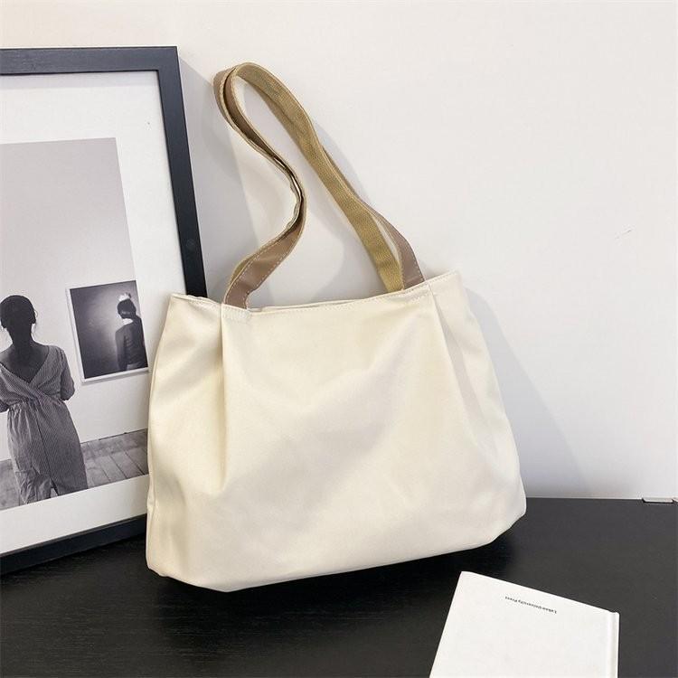 Urban Chic Nylon Tote Bag Large Capacity Stylish Grocery Shopping Bag With Zipper