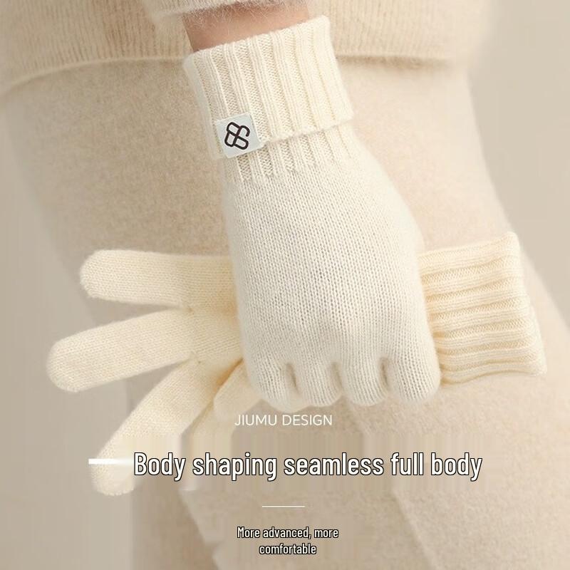 JIUMU Women s Pure Wool Winter Knitted Gloves
