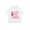 Vintage Oversized T-Shirt mit rosa Flamingo-Print – "FLOCK YOU CANCER" Krebsbewusstseins-Oberteil mit positivem Thema